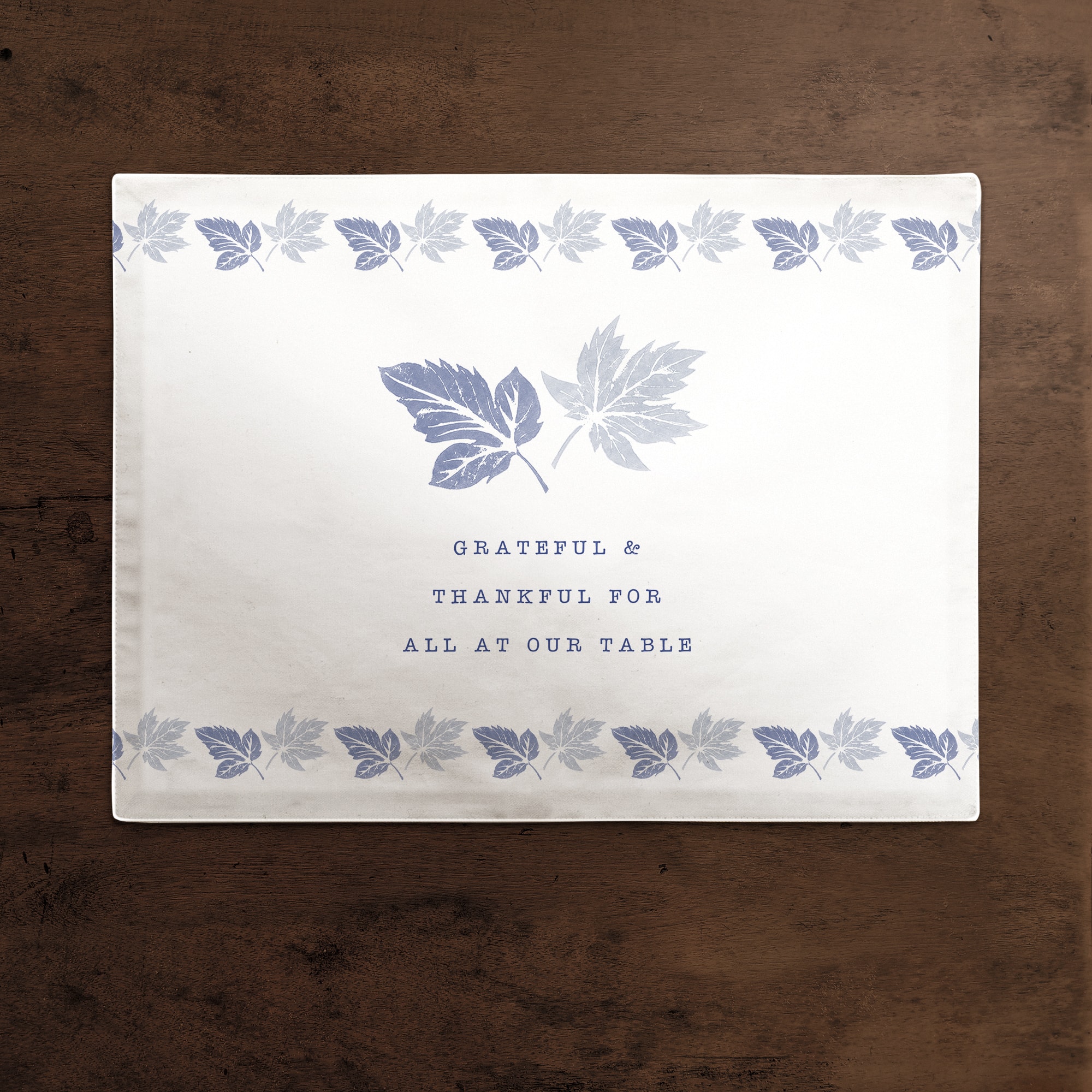 Grateful Blue Leaves Placemat